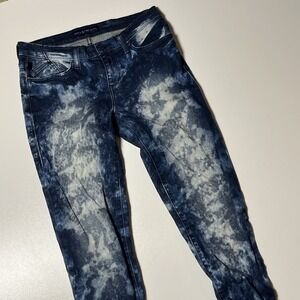 Rock & Republic Berlin Bleached Jeans Sz 8 Dark Wash Midrise Tapered Denim Pants